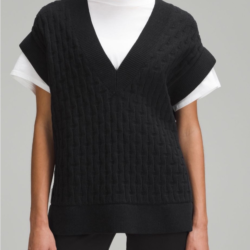 lululemon athletica Black V-Neck Sweater